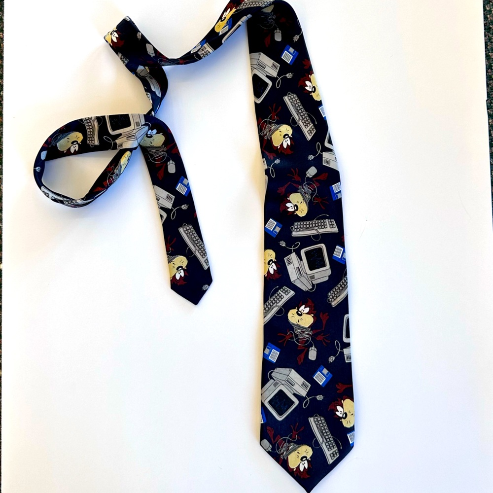 Tasmanian devil Looney tunes silk necktie